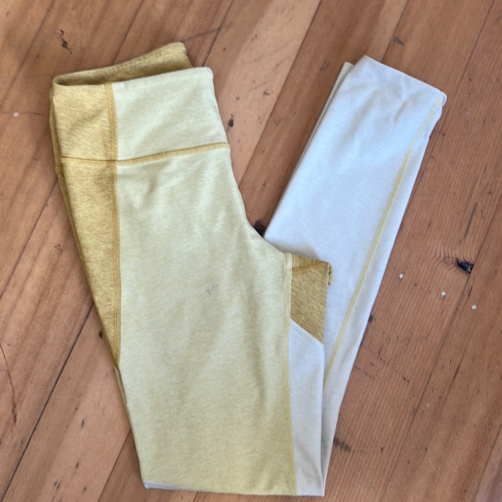 Tri-color yellow Outdoor Voices Leggings